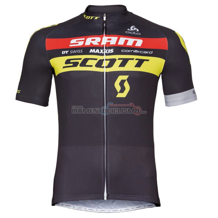 Abbigliamento Ciclismo Scott Sram Manica Corta 2018 Nero